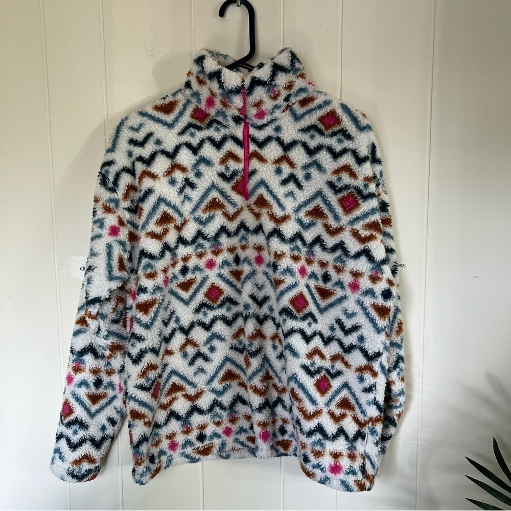 Eddie Bauer Multicolor Faux Fur Sweatshirt size medium